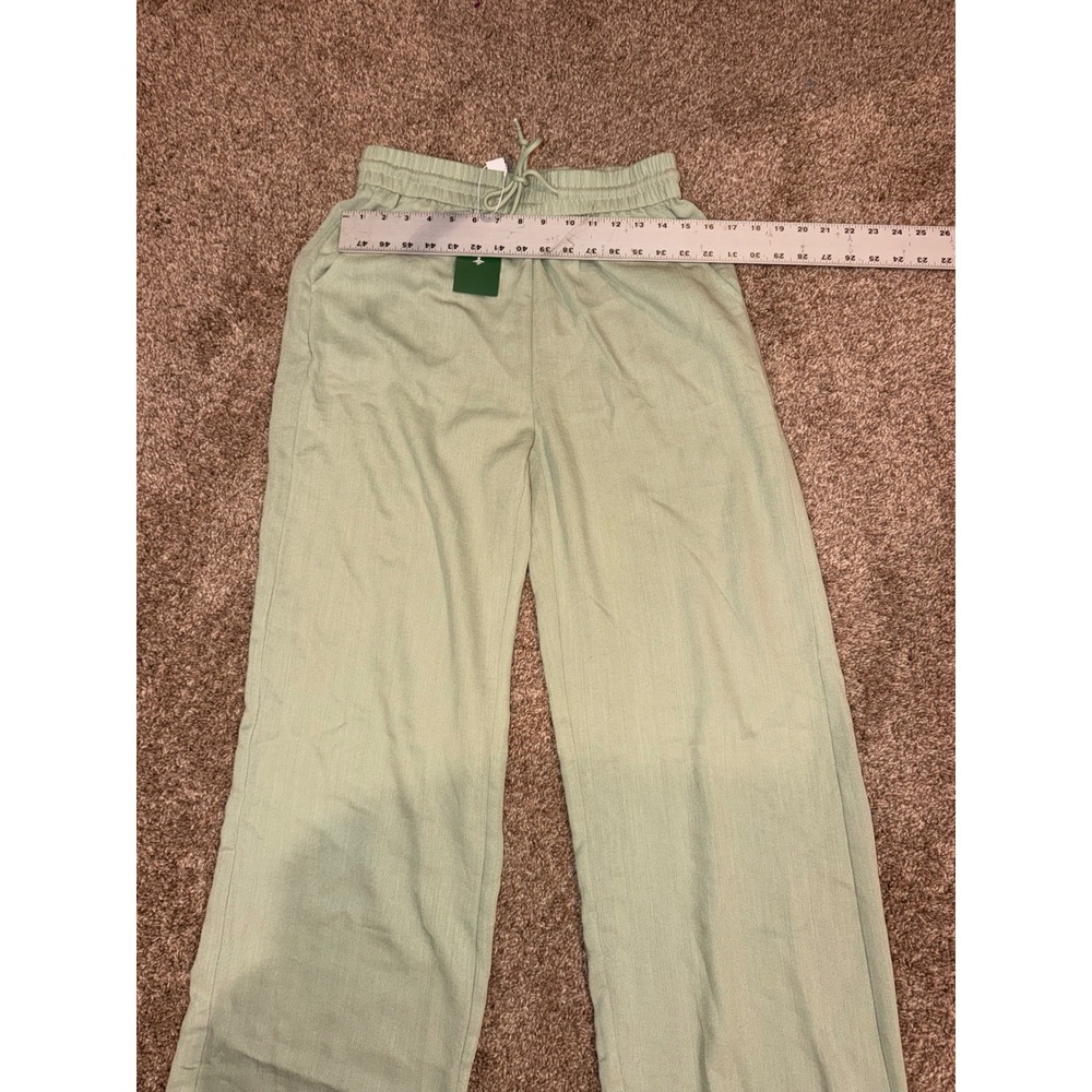 Halara Wide Leg Drawstring Pants Sage Green Tall Size M NEW (655) - Picture 4 of 6